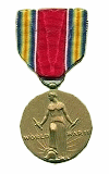 WWII Victory Medal. Authorized on 6 July 1945, for members of the United States Armed Forces for at least 1 day service between 7 December 1941 to 31 December 1946.