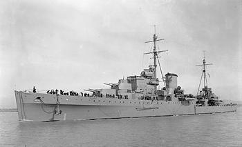 HMS Orion part of Bombarding Force K near Gold beach on D-Day