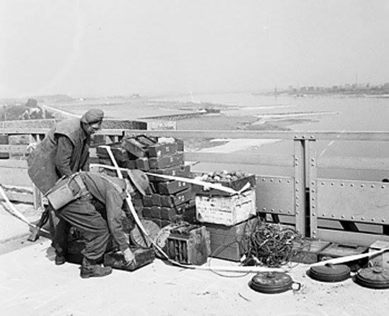 British engineers removing German demolition charges