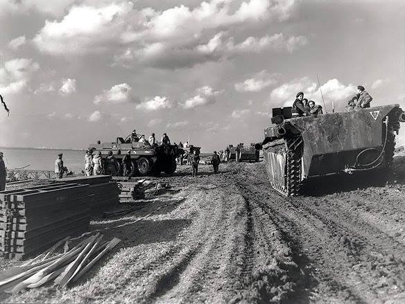 Terrepin amphibious vehicles on the Scheldt River