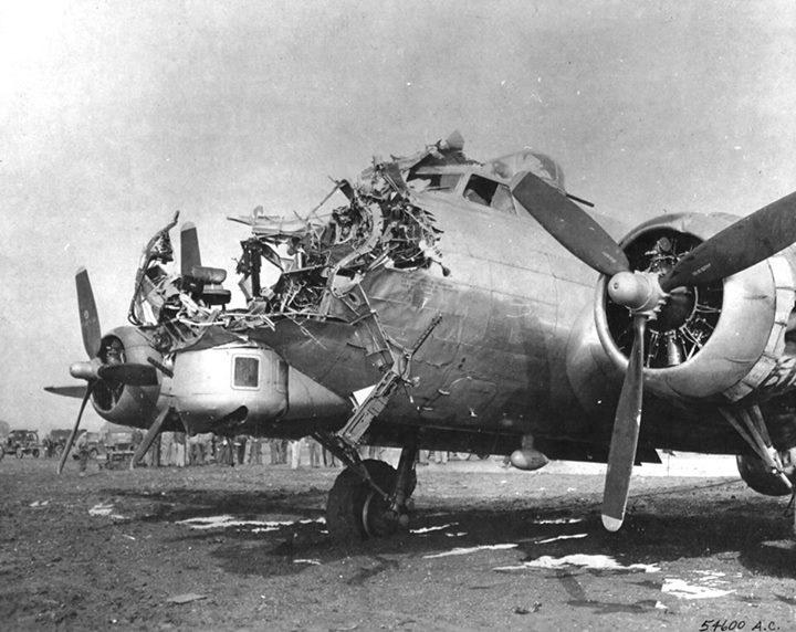 B-17G bomber returned to Nuthampstead, 5 Oct 1944