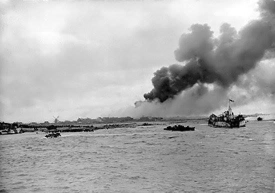 LCT 952 launching DUKWs full of British Royal Marine commandos