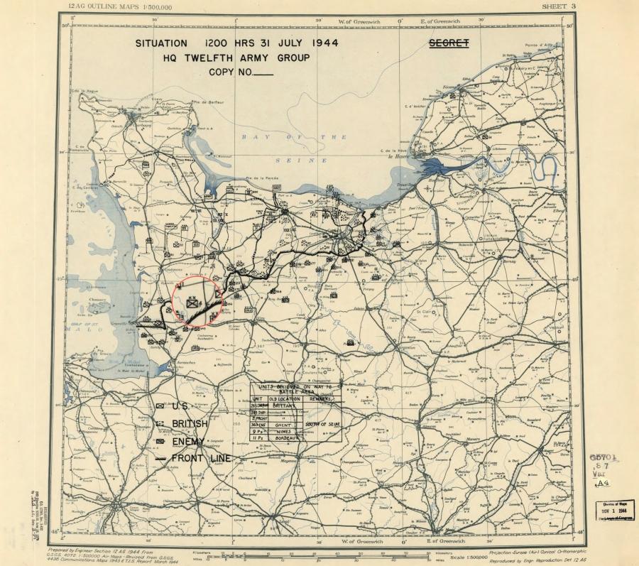 4 Infantry Division (USA) preparing new operations near Villedieu-les-Poêles