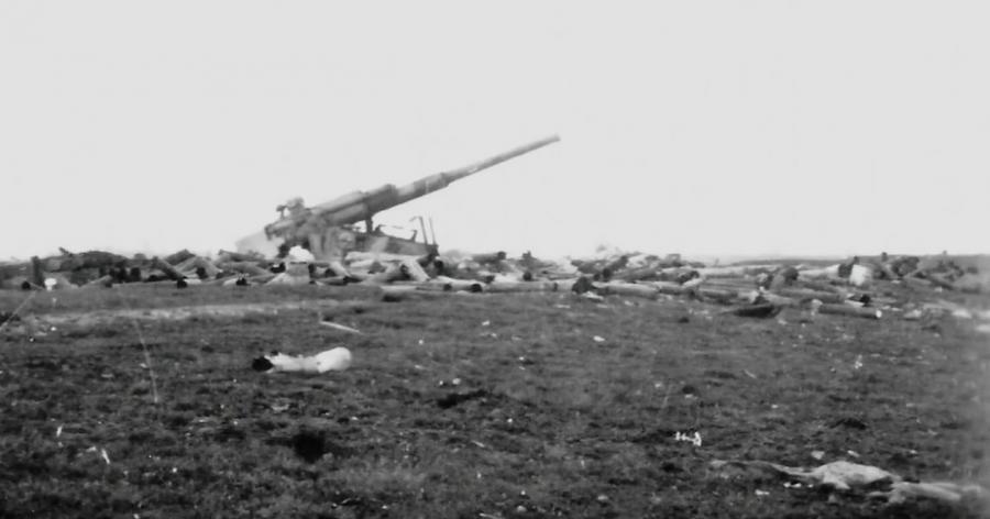 Bunkers and guns near Nansum