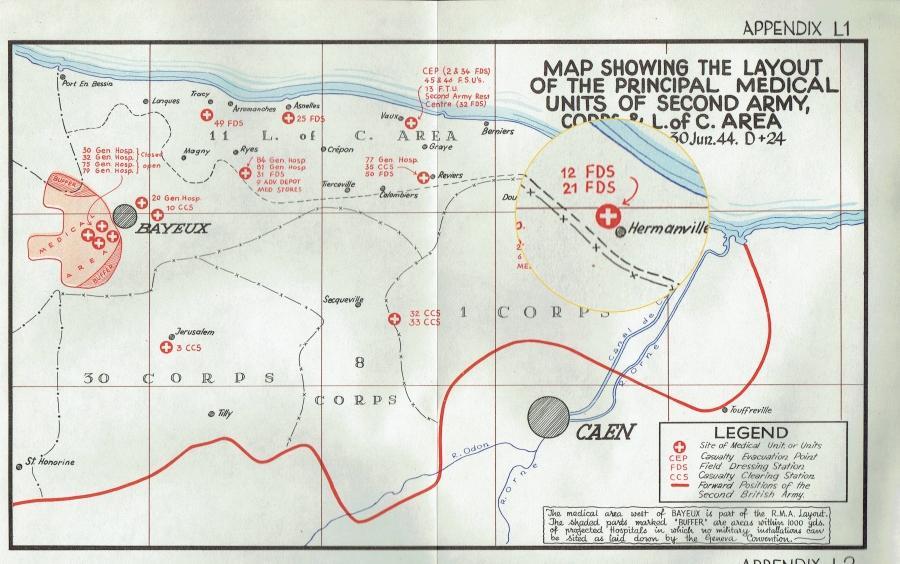 21 Field Dressing Station near Hermanville