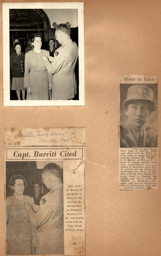 JULIE A. BURRITT, L-216798, WAC, Headquarters First Allied Airborne Army