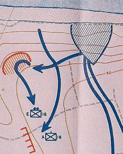 16th Infantry Regiment (USA) E section behind Easy Red at 12H