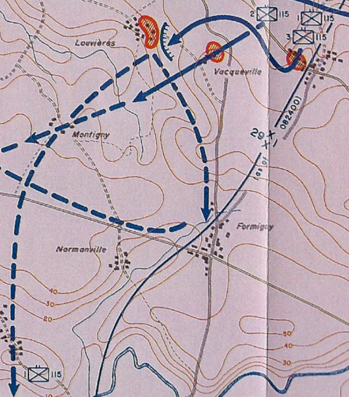 115 Infantry Regiment (USA) 1st Battallion to Ecrammeville