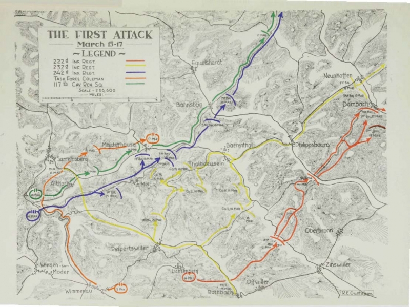 242 Infantry Regiment (USA) advanced through heavy terrain