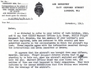 Avro Lancaster I (HK538 QR-F) on a mission to Leipzig on 1944-02-20