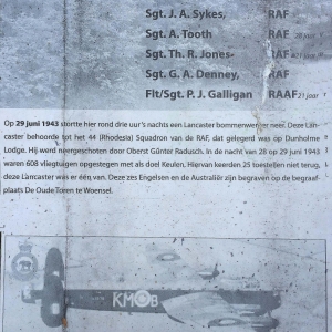 Avro Lancaster I (ED307 KM-R) on a mission to Koln on 1943-06-29