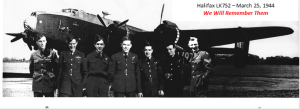 Handley Page Halifax III (LK752 ZL-V) on a mission to Berlin on 1944-03-25